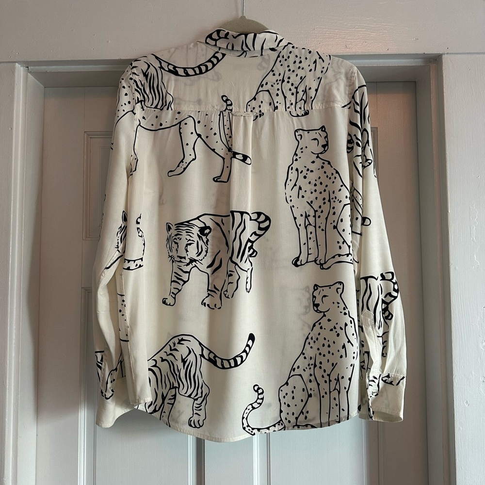 Rails Cream Animal Print Blouse - Picture 2 of 2